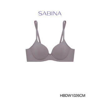 Sabina เสื้อชั้นใน Habpy Non Push มีโครง ฟองน้ำไม่ดันทรง รหัส HBDW1026CM สีช็อคโกแลต