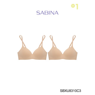 Sabina ซาบีน่า เสื้อชั้นใน INVISIBLE WIRE (Set 2 ชิ้น)(ไร้โครง) SEAMLESS FIT รุ่น Pretty Perfect รหัส SBXU8310C3 สีเนื้อเข้ม