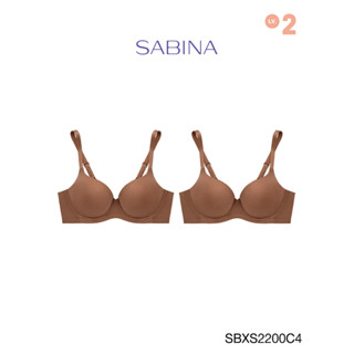 Sabina ซาบีน่า เสื้อชั้นใน (Set 2 ชิ้น) (มีโครง) Seamless Fit รุ่น S-Sixnatuer บัวตูม รหัส SBXS2200C4 สีเนื้อแทน