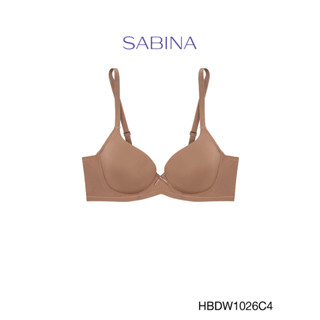 Sabina เสื้อชั้นใน Habpy Push Invisible Wire (ไม่มีโครง) ฟองน้ำดันทรงธรรมชาติ รหัส HBHN1006C4 สีเนื้อแทน