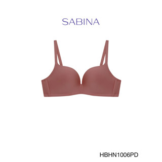 Sabina เสื้อชั้นใน Habpy Push Invisible Wire (ไม่มีโครง) ฟองน้ำดันทรงธรรมชาติ รหัส HBHN1006PD สีชมพูเข้ม