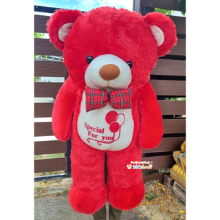 💝ตุ๊กตาหมี l🐻เท็ดดี้สีแดง เท็ดดี้จัมโบ้ ตัวขนาด110เซนติเมตร น่ารัก  นุ่มมาก