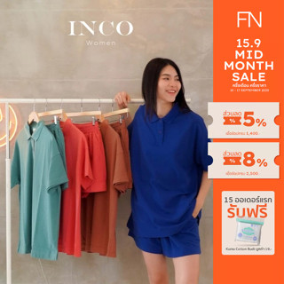 INCO WOMEN เสื้อโปโลแขนสั้นทรง OVER SIZE