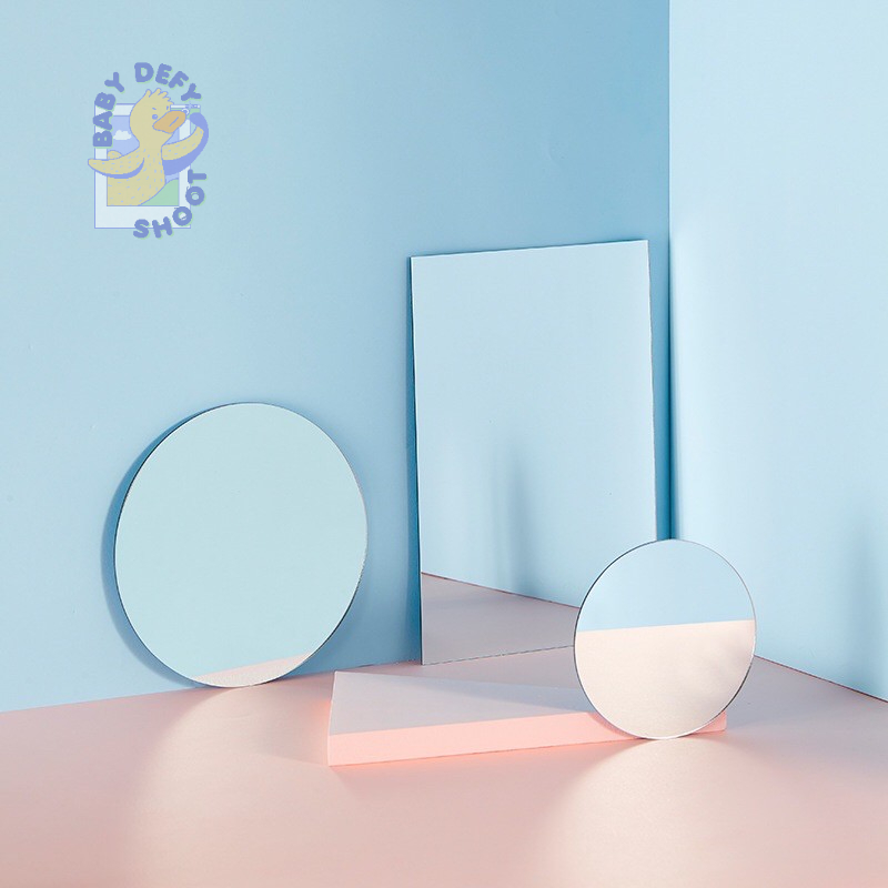  กระจกพร็อบ แก้ว100% เรขาคณิต 10,15,20cm กระจกส่อง ฉากถ่ายรูป มินิมอล ตกแต่งห้อง Mirror Blackground