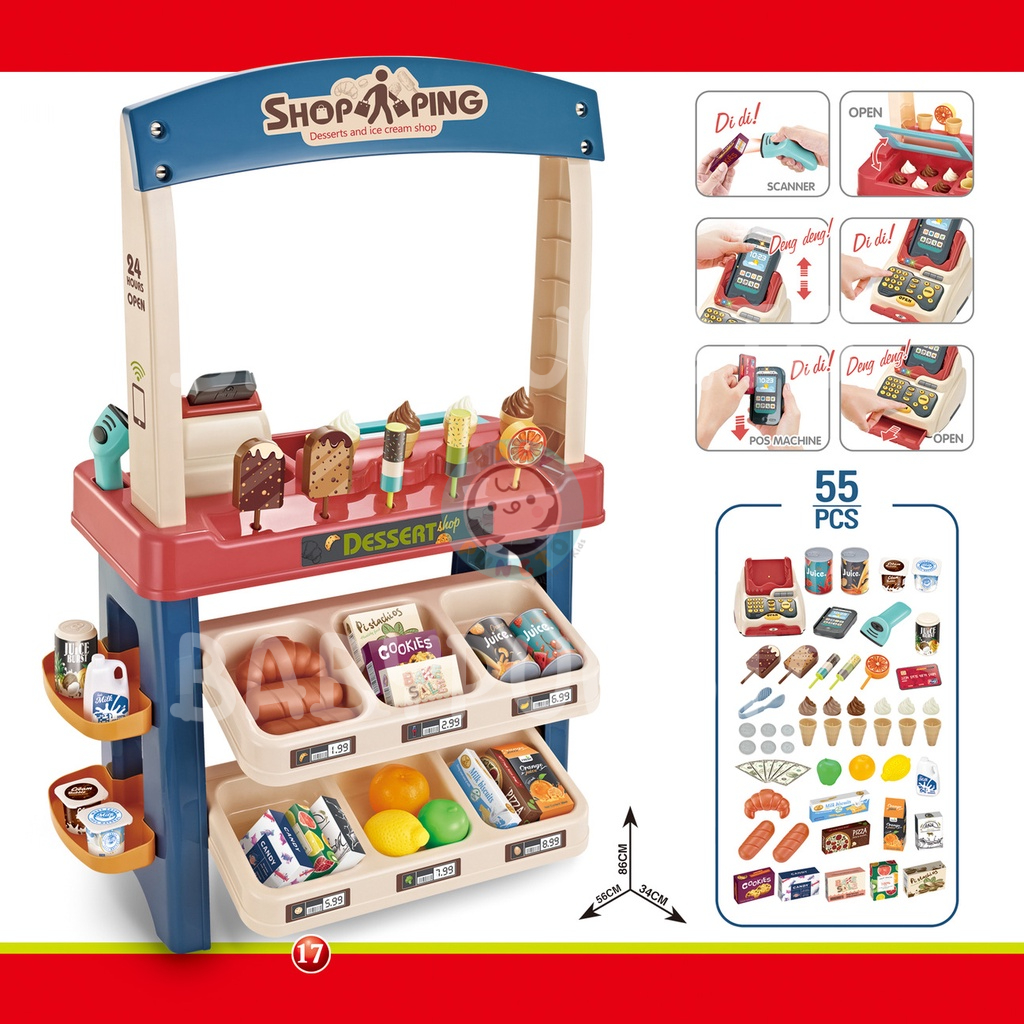 Home Supermarket (55 pcs.) *กล่องบรรจุบุบ* ของเล่นเด็ก ซูเปอร์มาร์เก็ต | ของเล่นเสริมพัฒนาการ ของเล่นจำลอง บทบาทสมมุติ