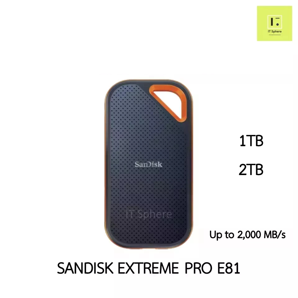 [ศูนย์ไทย ประกัน 5 ปี] SanDisk Extreme PRO Portable SSD E81 ฮาร์ดดิสก์พกพา harddisk พกพา SSD พกพาUSB3.2 Gen2x2 Type C US