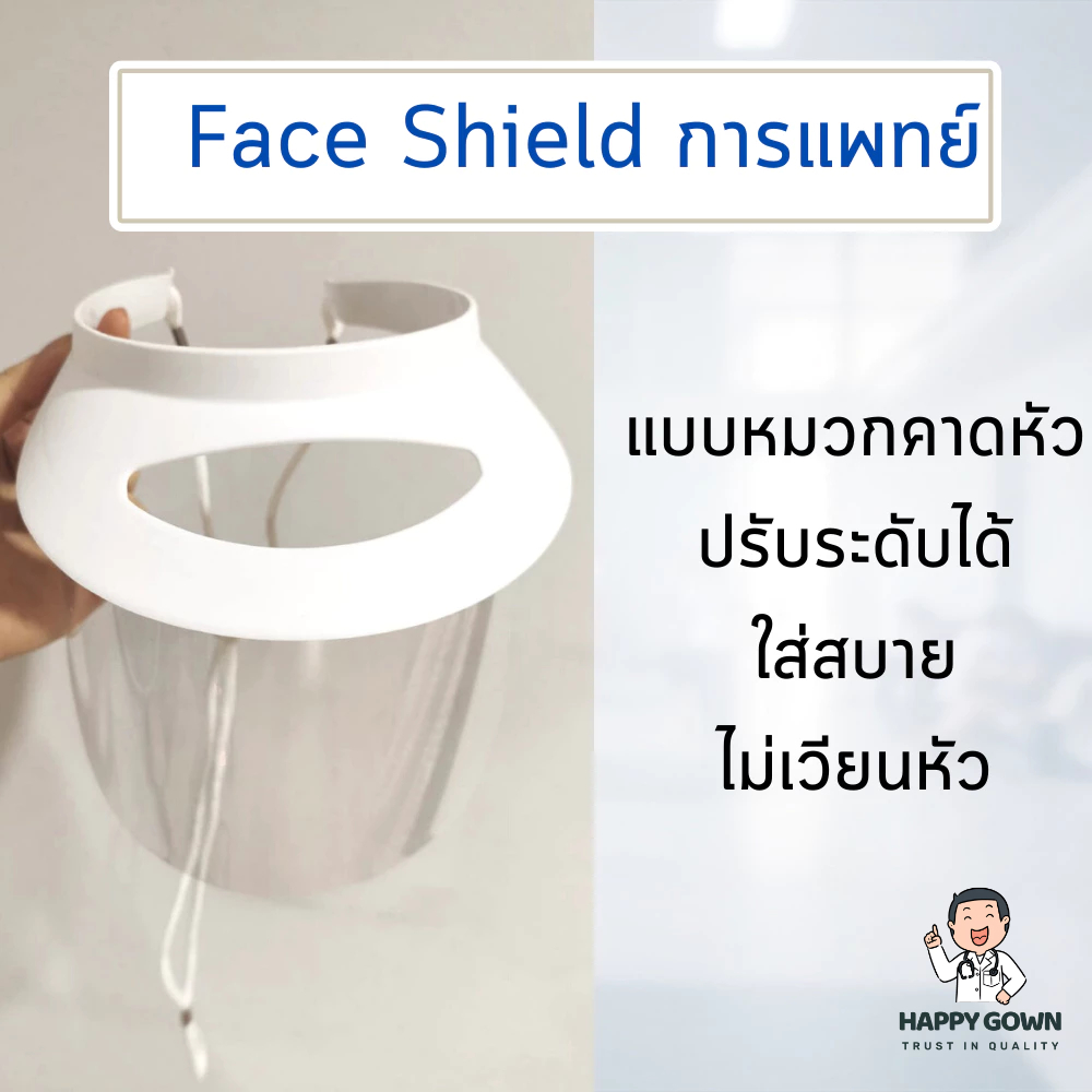 ✨พร้อมส่ง✨Face shield เฟสชิว ทันตกรรม การแพทย์ / คุณภาพดี / แบบหมวก คาดหัว / antifog