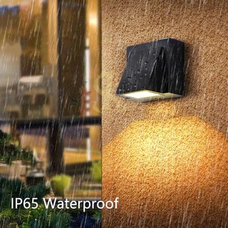 โคมไฟติดผนัง LED สไตล์โมเดิร์น3W 6w กันน้ำ IP65 สำหรับตกแต่งบ้านและสวนโคมไฟติดผนังนอกบ้านโคมไฟกิ่งกันฝนแถมขั้วใส่ห