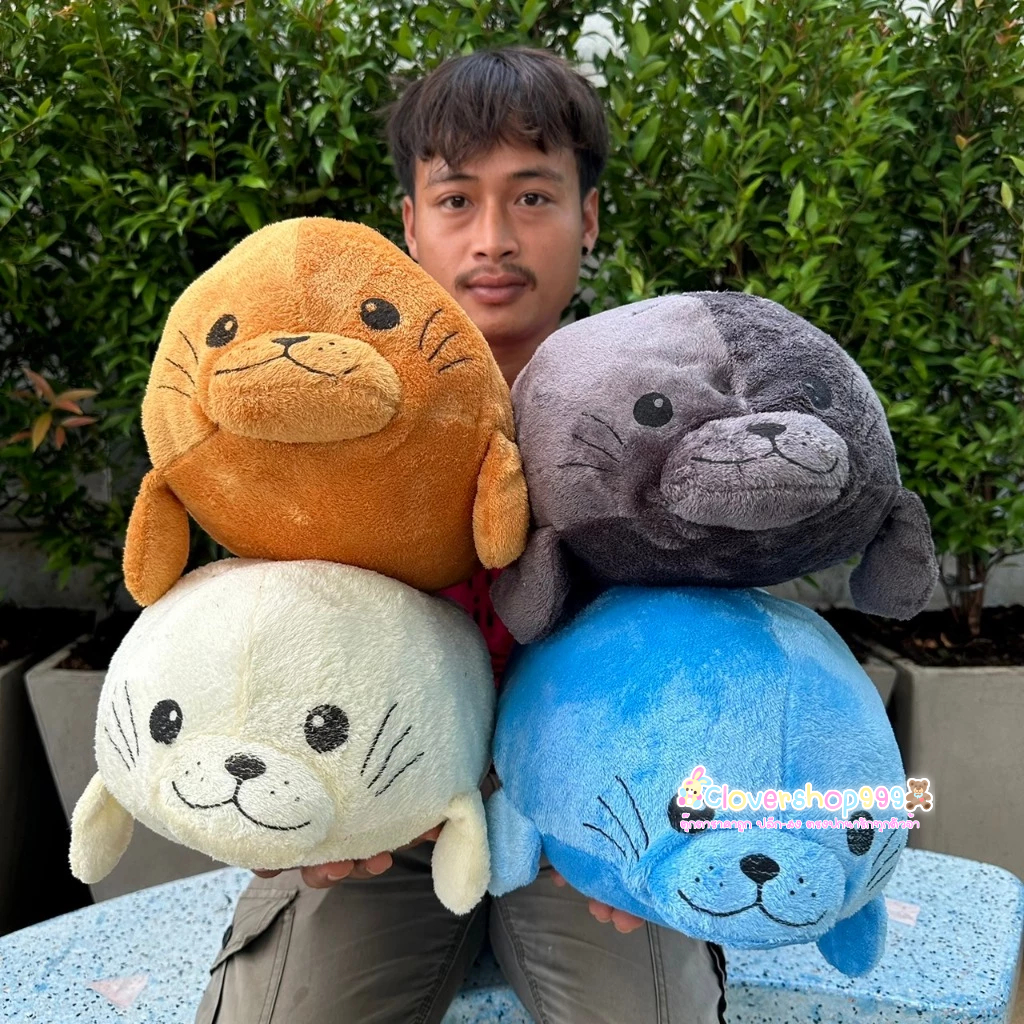 ตุ๊กตาแมวน้ำ อุ๋งอุ๋ง ผ้านิ่ม เด็กๆ ชอบ ไซต์เล็กS น้องใยสังเคระาห์ ขนาด45เซนติเมตร