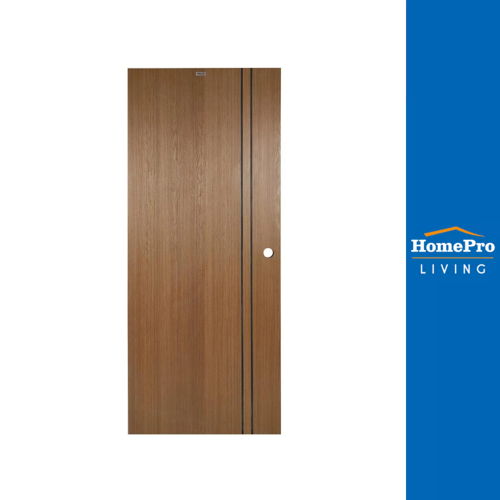 PARAZZO ประตูภายใน UPVC PUN02 80X200 ซม. สีช็อกโกแลต เจาะลูกบิด