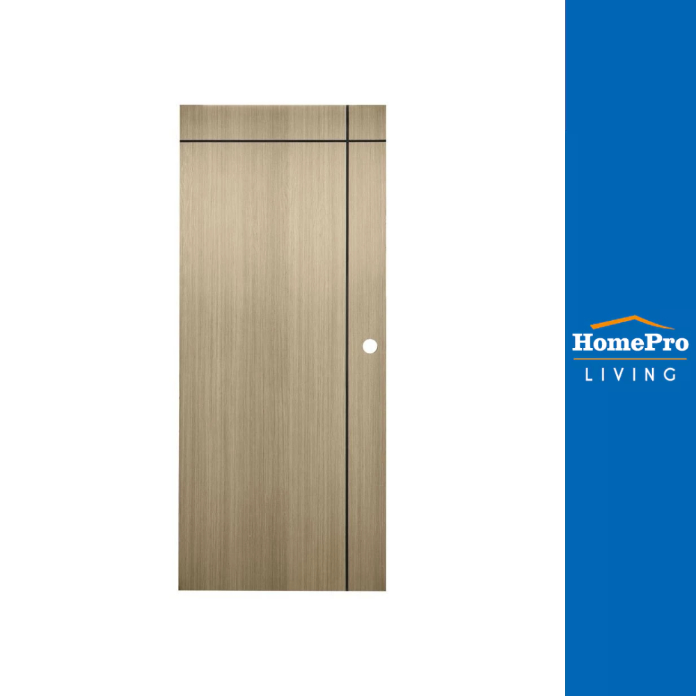 PARAZZO ประตูภายใน UPVC PUN06 80X200 ซม. สี MAPLE เจาะลูกบิด จัดส่งโดย HomePro