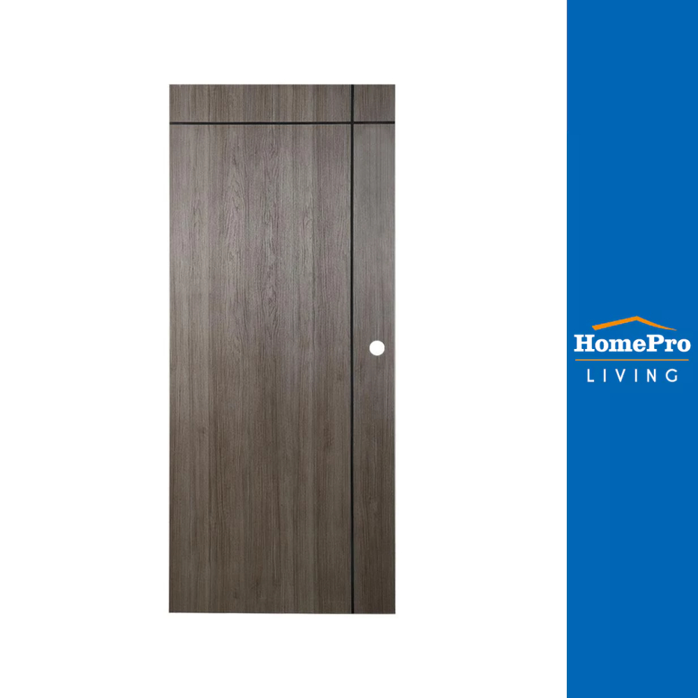 PARAZZO ประตูภายใน UPVC PUN06 80X200 ซม. สี TEXES OAK เจาะลูกบิด จัดส่งโดย HomePro – โปรปัง