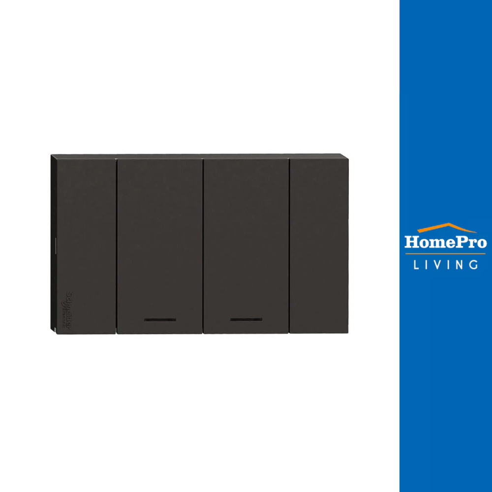SCHNEIDER ชุดสวิตช์ทางเดียว 2 ช่อง A7032F_BK สีดำ จัดส่งโดย HomePro