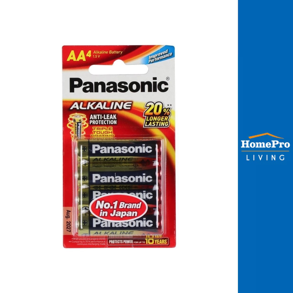 PANASONIC ถ่านอัลคาไลน์ AA LR6T แพ็ก 4 ก้อน