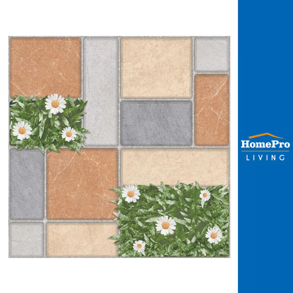 TARA กระเบื้องพื้น 16x16 นิ้ว บลิสตัน พาร์ค น้ำตาล PM 0.96M2 จัดส่งโดย HomePro