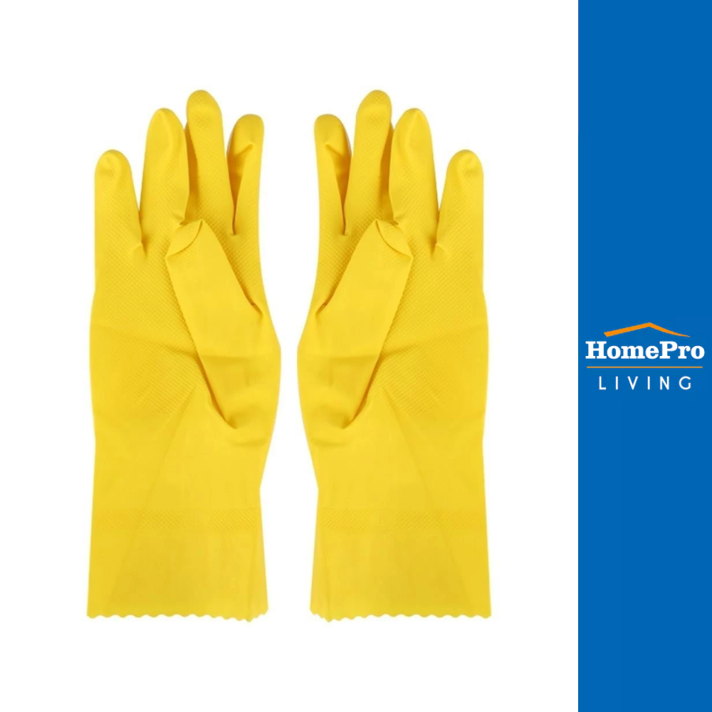 ถุงมือยาง POLY-BRITE COMFORT SIZE L สีเหลือง