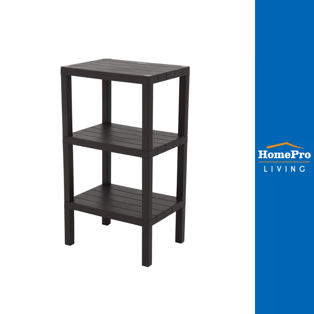 HomePro ชั้นวางของ 3 ชั้น 30x40x73cm. สีน้ำตาล แบรนด์ STACKO