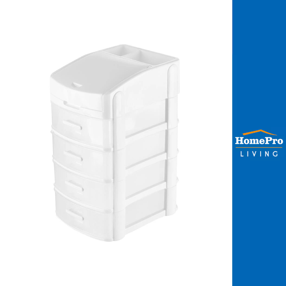 HomePro ชั้นลิ้นชักเล็ก 4 ชั้น API 1070M4 15.8X20X29 ซม. สีขาว แบรนด์ STACKO