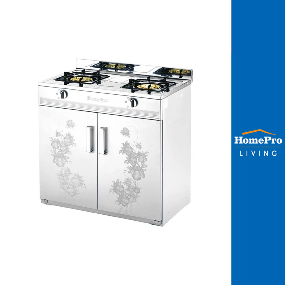 LUCKY FLAME เตาแก๊สตั้งพื้น 2 หัวแก๊ส HQ-214 จัดส่งโดย HomePro