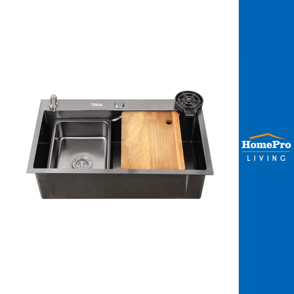 HomePro ซิงค์ฝัง 1 หลุม TEKA TQ80 BLACK-PVD W/OVF สีดำ