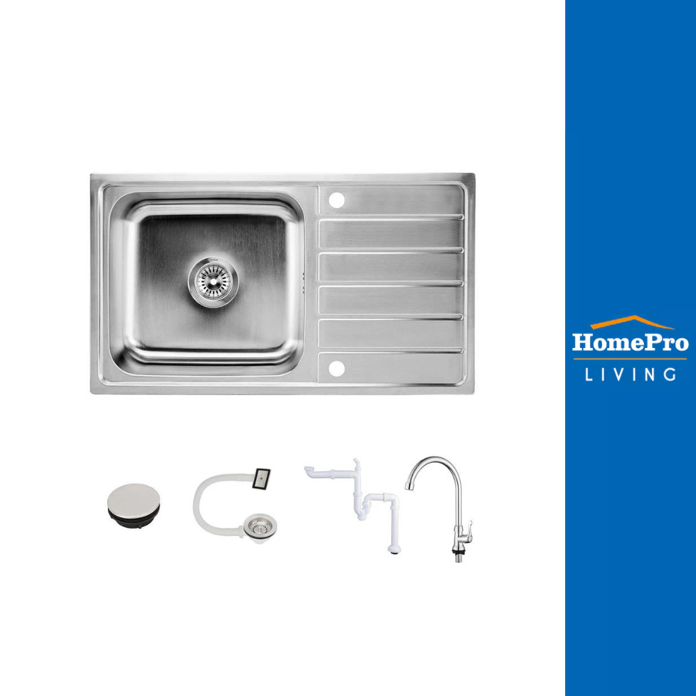 HAFELE ซิงค์ฝัง 2 หลุม 1 ที่พัก ECONO 495.39.424 สีเงิน จัดส่งโดย HomePro