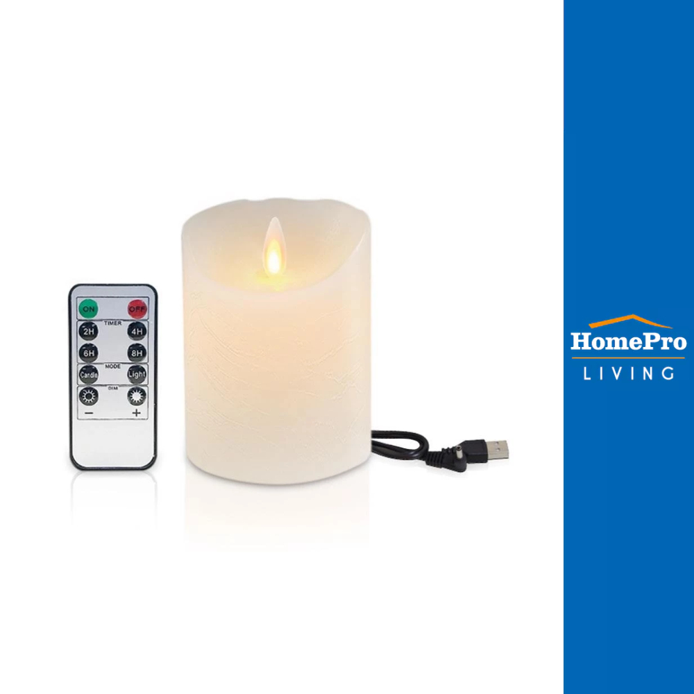 CLAIRE เทียน LED WAX REMOTE RECHARGE DIM 4 นิ้ว 0.3 วัตต์ WARMWHITE สีขาว