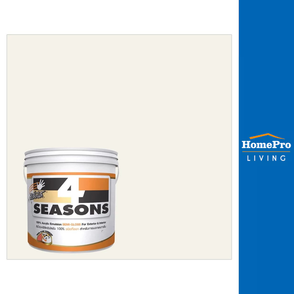 HomePro สีน้ำทาภายนอก 4 SEASONS สีขาว #AG1000 กึ่งเงา 5 แกลลอน แบรนด์ TOA
