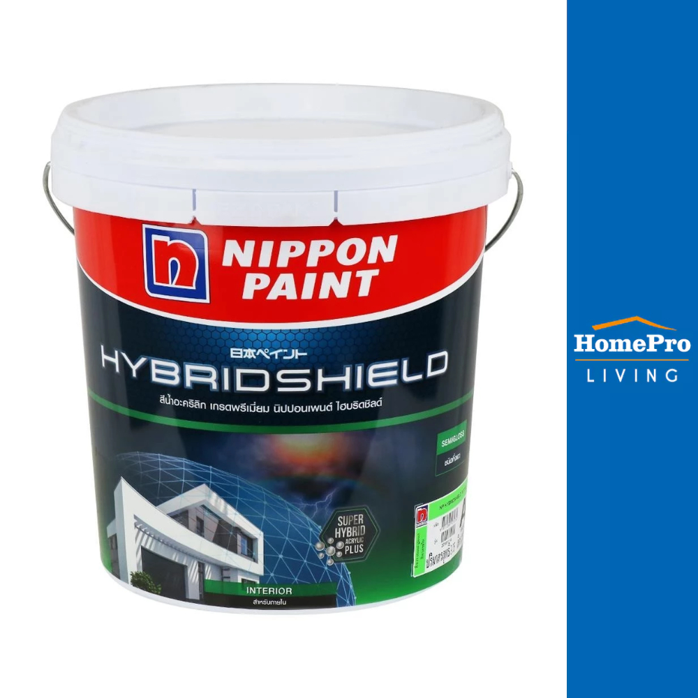 NIPPON PAINT สีน้ำทาภายใน HYBRIDSHIELD BASE A กึ่งเงา 2.5 แกลลอน