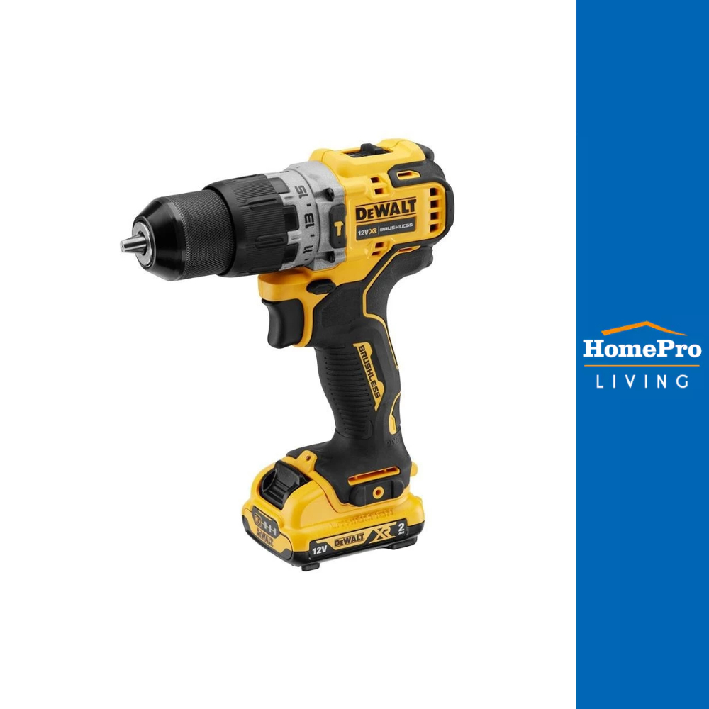 DEWALT สว่านกระแทกไร้สาย (พร้อมแบตเตอรี่) DCD706D2A-B1 12 โวลต์ จัดส่งโดย HomePro