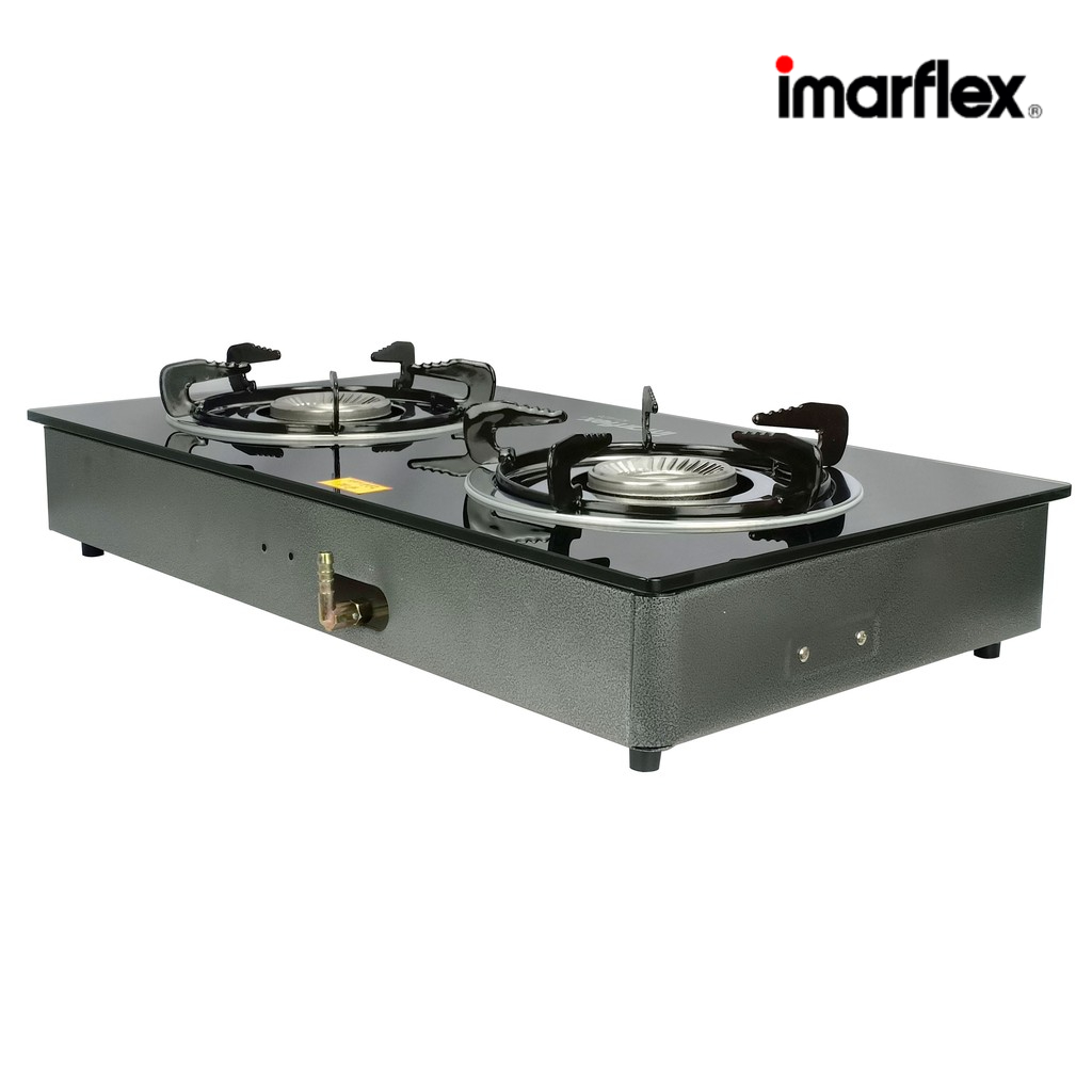 IMARFLEX_2 เตาแก๊ส หัวคู่ หน้ากระจก หัวแสตนเลส IG-426 ราคา ถูกที่สุด ดีลบีเคเค แกลเลอรีภาพที่ 5