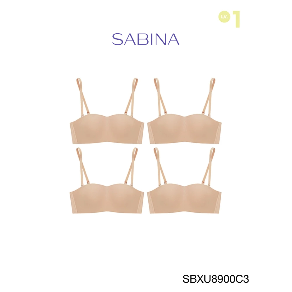Sabina เสื้อชั้นใน (Set 4 ชิ้น) Invisible Wire (ไม่มีโครง) Seamless Fit รุ่น Pretty Perfect  รหัส SBXU8900C3 สีเนื้อเข้ม
