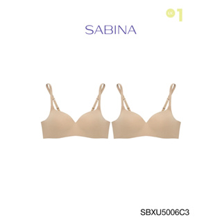 Sabina เสื้อชั้นใน (Set 2 ชิ้น) Invisible Wire (ไม่มีโครง) รุ่น Pretty Perfect รหัส SBXU5006C3 สีเนื้อเข้ม