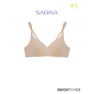 Sabina เสื้อชั้นใน Invisible Wire (ไม่มีโครง) รุ่น Perfect Bra รหัส SBXD97111C3 สีเนื้อเข้ม