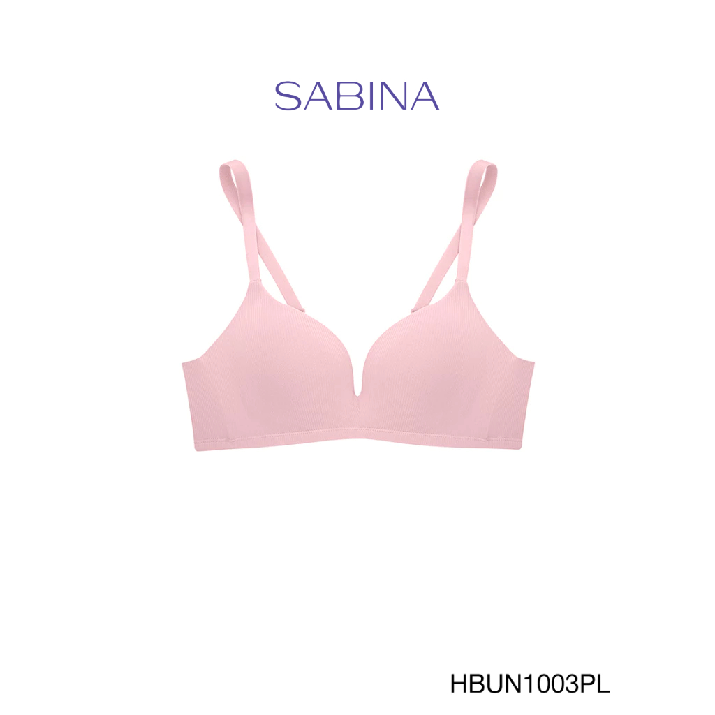 Sabina เสื้อชั้นใน Habpy Non Push Invisible Wire (ไม่มีโครง) ฟองน้ำไม่ดันทรง รหัส HBUN1003PL สีชมพูอ