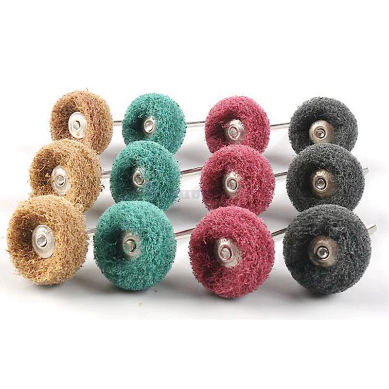 ลูกสก๊อตไบร์ท ลบรอยลึก แกนดอก ลูกผ้าขัดมีแกน ล้อผ้าขัด (3X25)40~400 Grit
