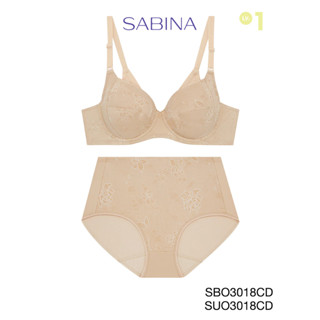 Sabina (เซ็ตชุดชั้นใน) มีโครง รุ่น Function Bra รหัส SBO3018CD+SUO3018CD สีเนื้อเข้ม