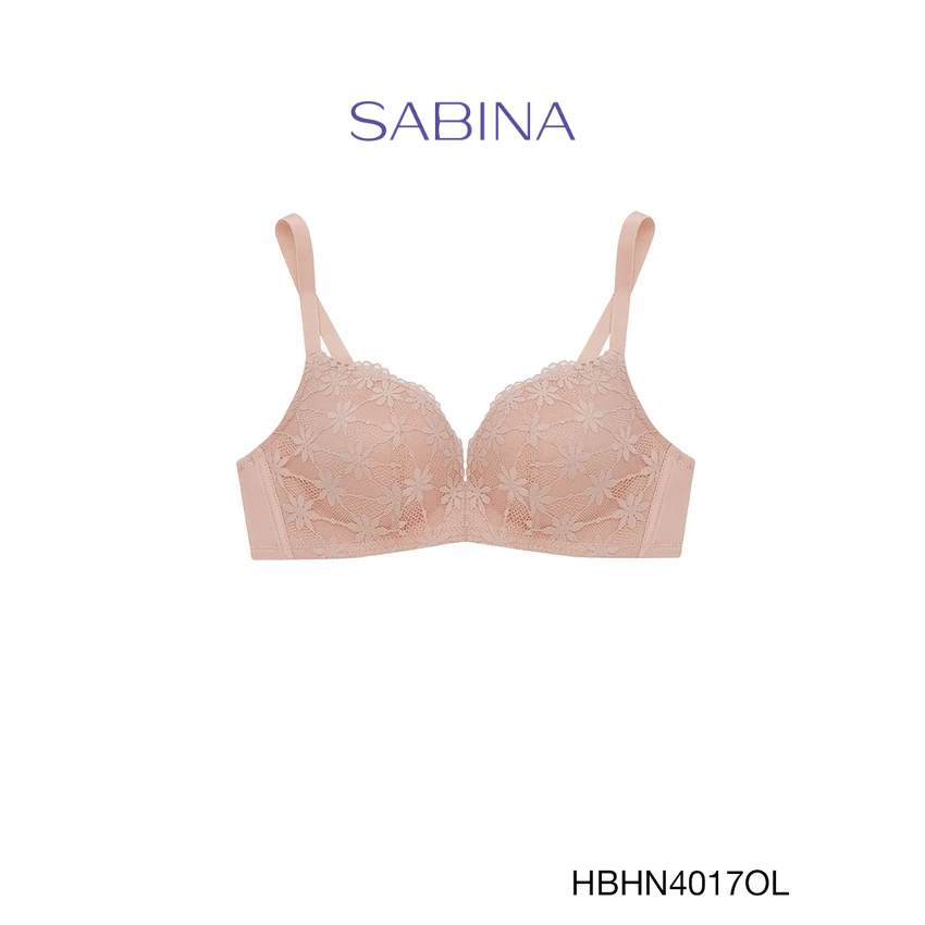 Sabina เสื้อชั้นใน Invisible Wire (ไม่มีโครง) ฟองน้ำดันทรงธรรมชาติ รหัส HBHN4017OL สีส้มอ่อน