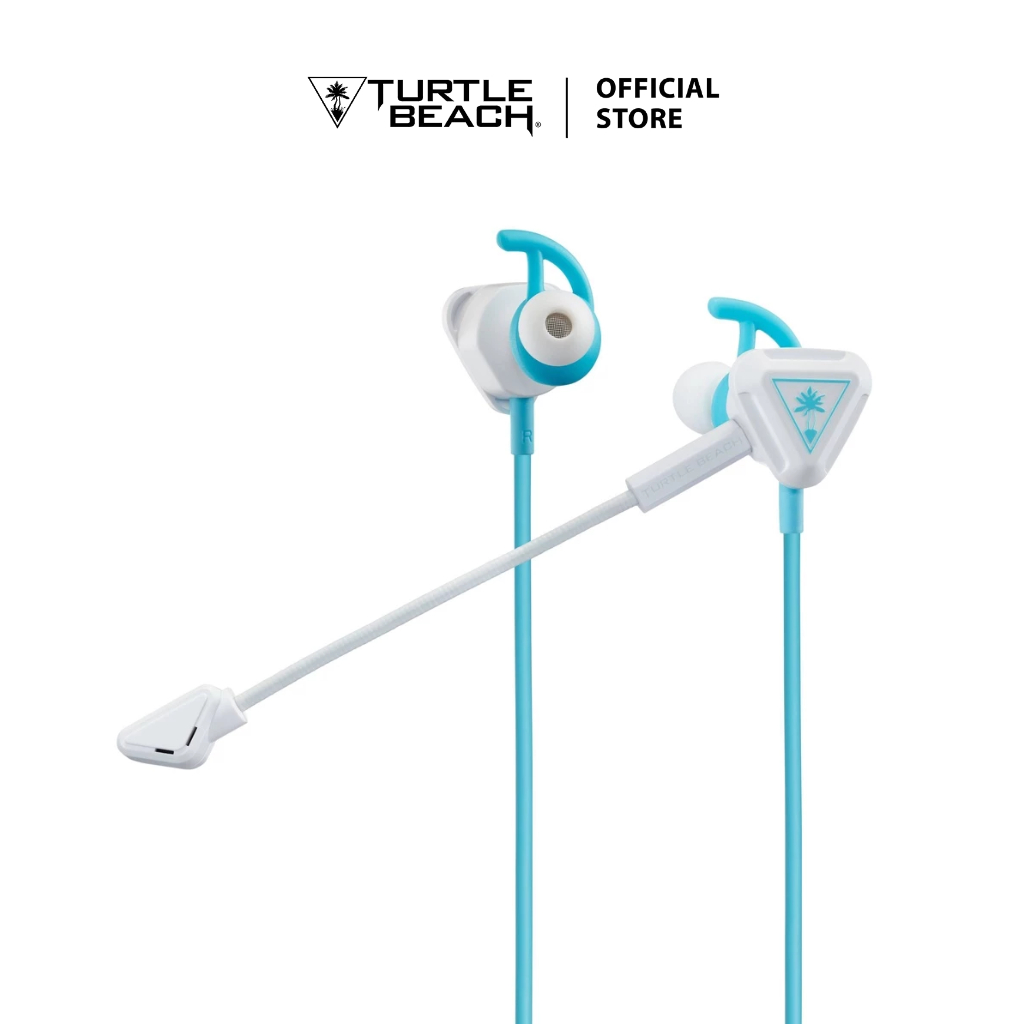 หูฟังเกมมิ่ง Turtle Beach IN-EAR Gaming Headset รุ่น BATTLE BUDS สี White/Teal (TBS-4003-01)