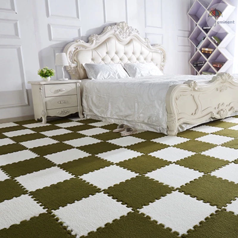 พรม พรมจิ๊กซอว์ แถมฟรีขอบปิด พรมปูพื้นห้อง DIY แผ่นรองพื้น ขนาด30x30cm. เนื้อผ้ากำมะหยี่ thumbnail 3