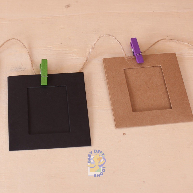 <พร้อมส่ง 7แบบ > กรอบรูปกระดาษ Paper Frame 2*3/ 3*4/ 3.5*5/ 4*6/ 5*7 นิ้ว | 10ใบ | + เชือก& ไม้หนีบ DIY รูปถ่าย ตัวหนีบ - รูปที่ 4