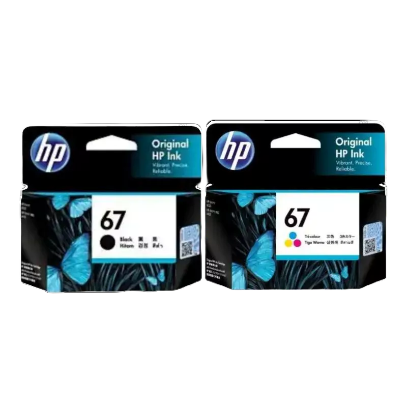 HP67 #หมึกพิมพ์อิงค์เจ็ทของแท้ HP 67 Black (ดำ) /Colour(สี) 3YM56AA/3YM55AA