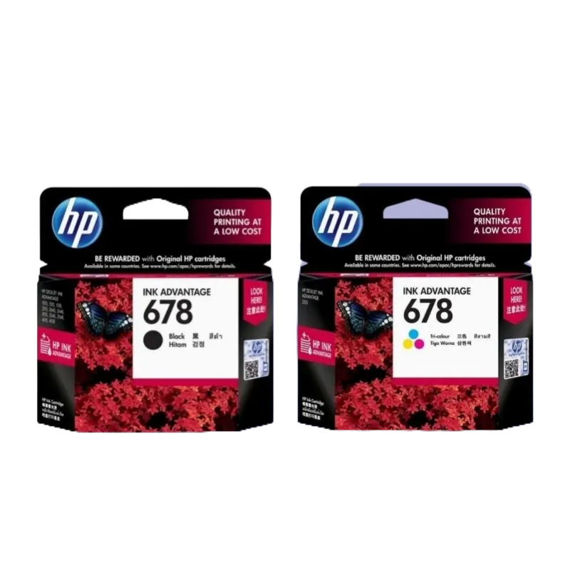 HP678Bk. HP678Co.ตลับหมึกพิมพ์อิงค์เจ็ทHPของแท้ ให้สีคมเข้มชัดเจนทุกตัวอักษรแพ็คคู่สุดคุ้ม