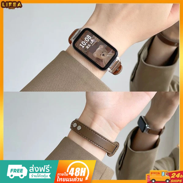 สายนาฬิกาข้อมือหนัง ปรับได้ แบบเปลี่ยน สําหรับ Xiaomi Mi Band 8 Active Redmi Band 2 Redmi Smart band2