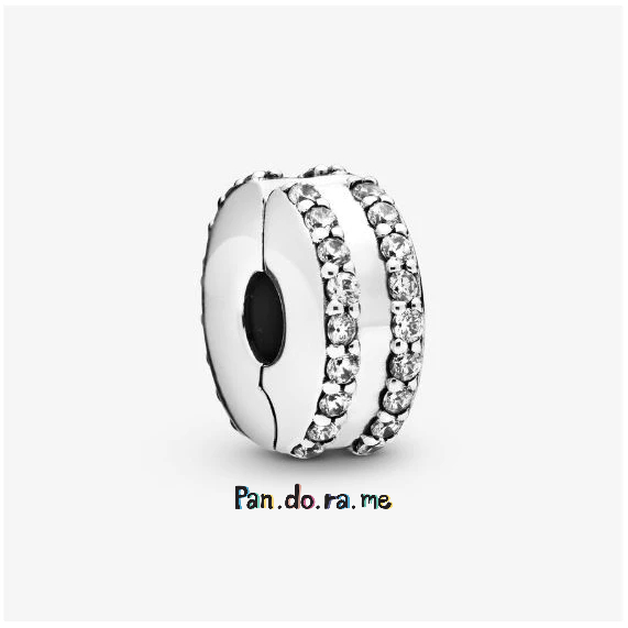 [พร้อมส่ง สินค้าแท้ ] คลิปแพนโดร่า รุ่น Pandora Double Lined Pavé Clip Charm