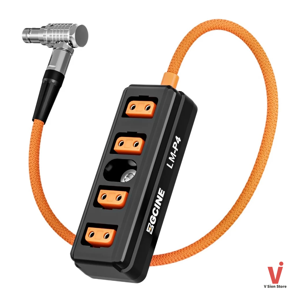 พร้อมส่ง ZGCINE LM-P4 Lemo 2Pin Male to 4 Dtap Port Splitter Adapter