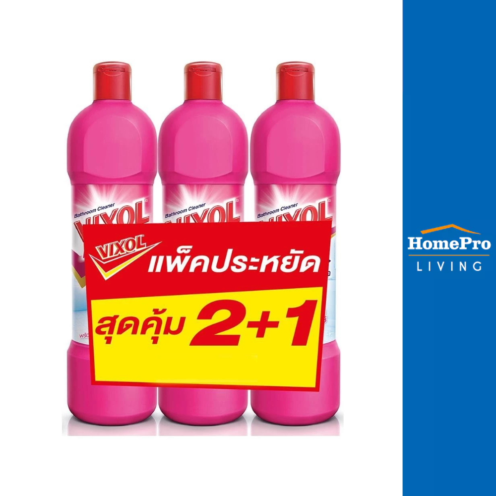 VIXOL น้ำยาทำความสะอาดห้องน้ำ 900ml แพ็ค3 ชมพู