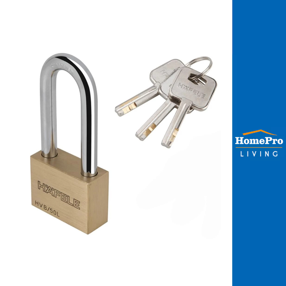 HomePro กุญแจลูกปืน 482.01.985 50 มม. สีทองเหลือง แบรนด์ HAFELE