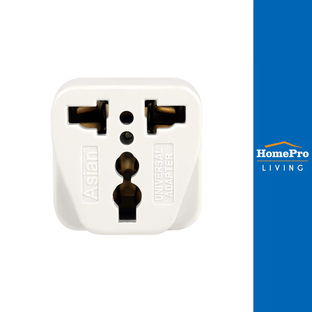ASIAN ปลั๊กแปลงขา 2 ขา UNIVERSAL  A-011 สีขาว
