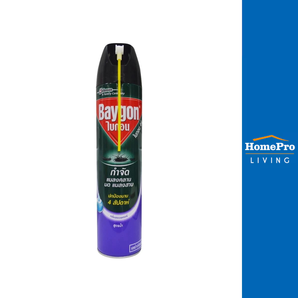 BAYGON สเปรย์กำจัดมดแมลงสาบ LAVENDER 600 มล.