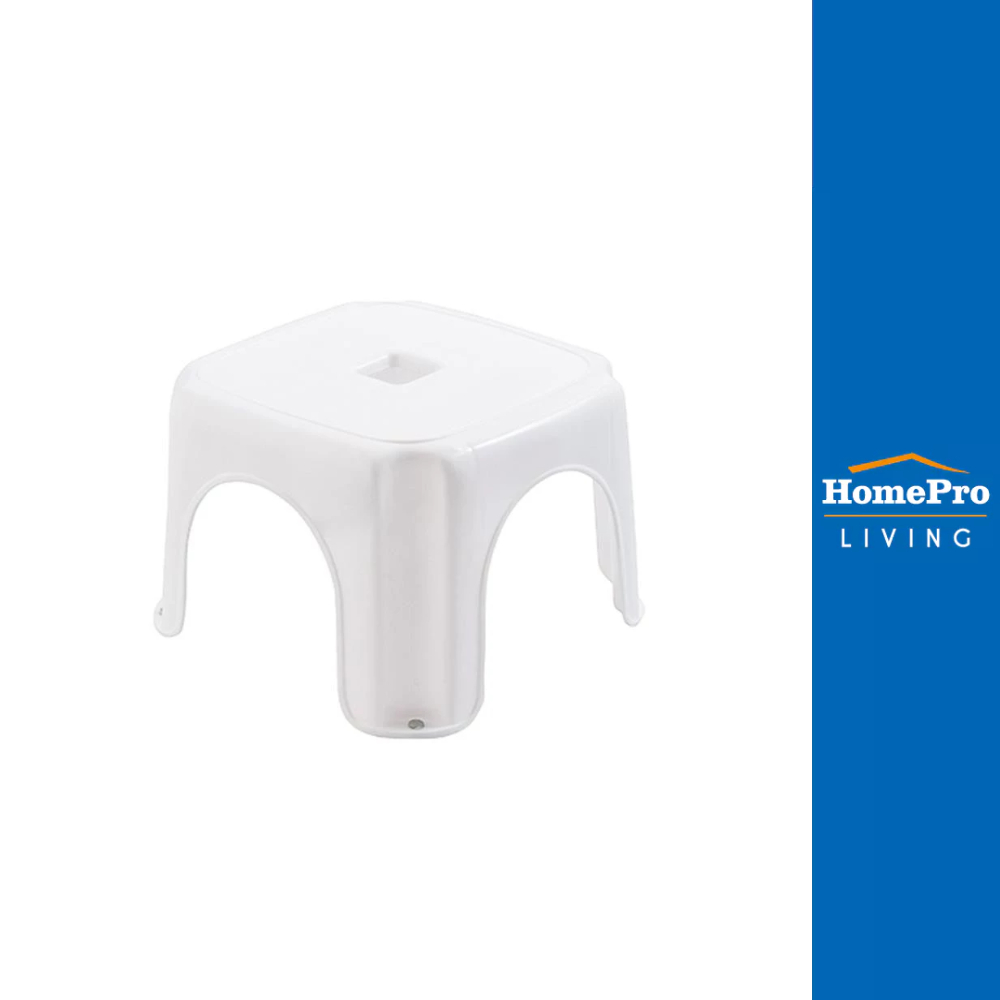 PLIM เก้าอี้เหลี่ยมเตี้ย 23x23x16 ซม. สีขาว จัดส่งโดย HomePro